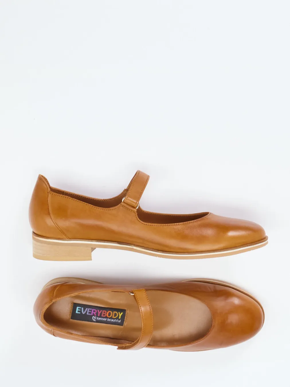 – Mary Janes aus Kalbleder cognacfarben-Everybody Outlet