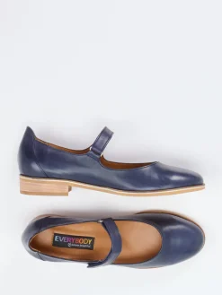 – Spangenpumps aus Kalbleder Marine-Everybody