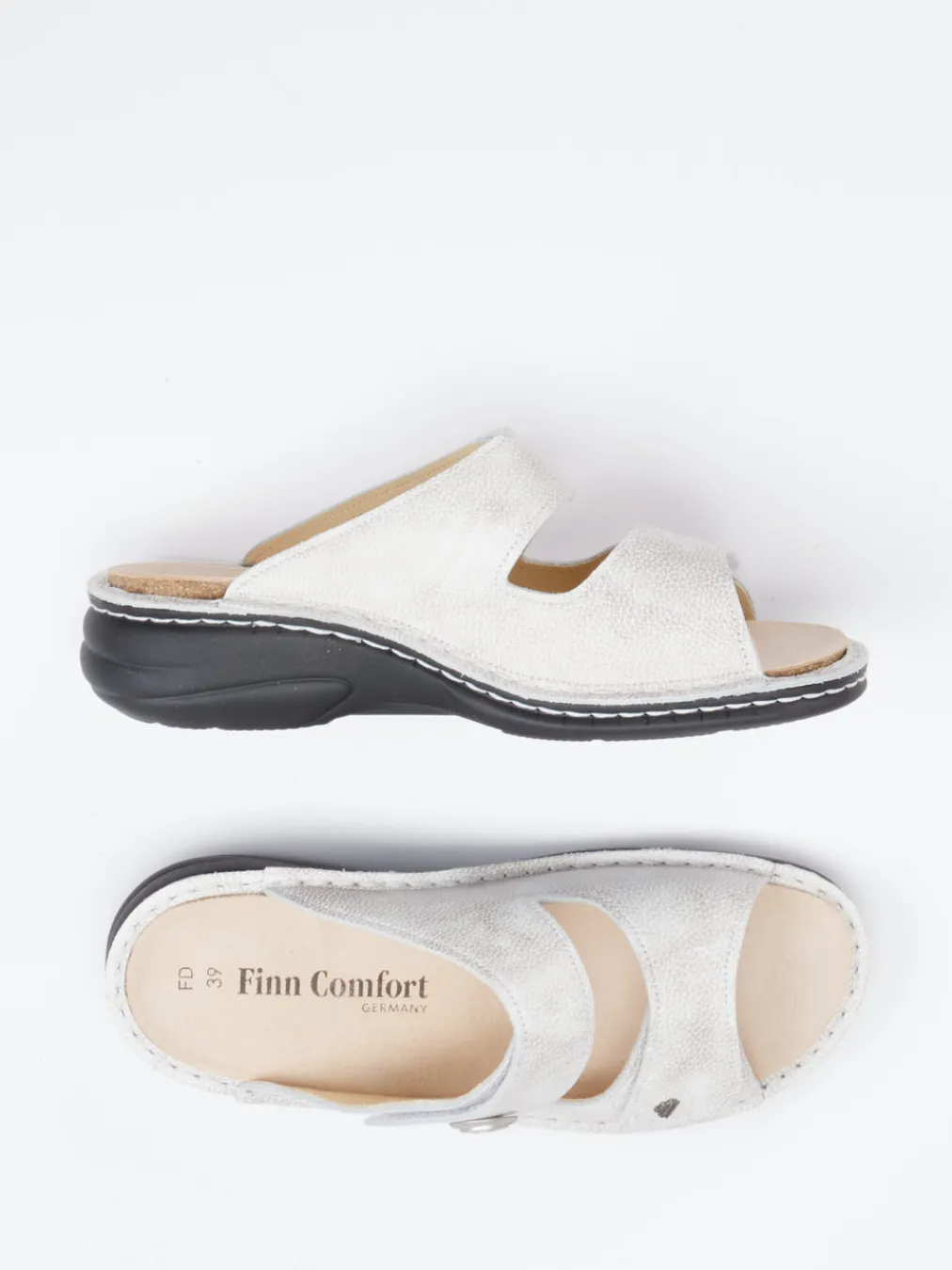 – Komfort-Pantolette aus geprägtem Leder-Finn Comfort Discount