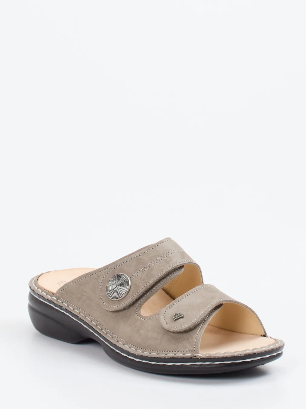 – Komfort-Pantolette aus Kalbleder taupe-Finn Comfort Clearance