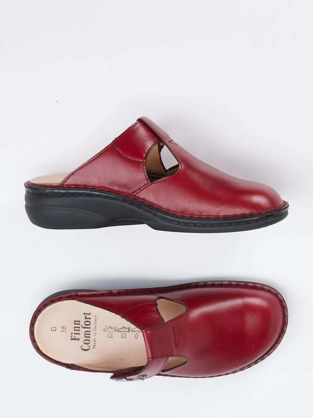 – Komfort-Pantolette aus Kalbleder Bordeaux-Finn Comfort Outlet
