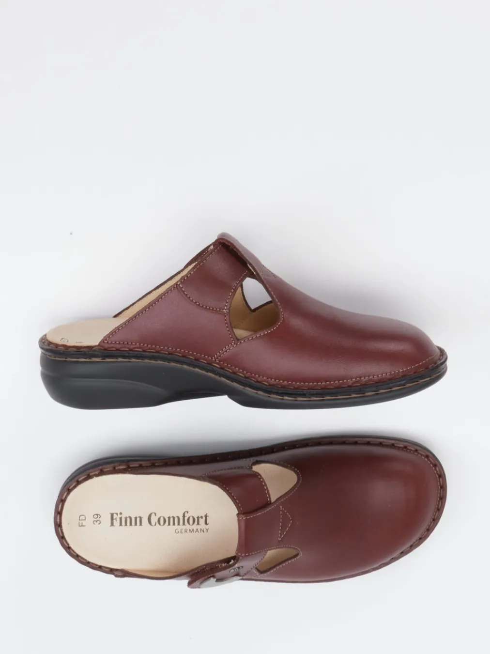 – Komfort-Pantolette aus Kalbleder bordeaux-Finn Comfort Outlet