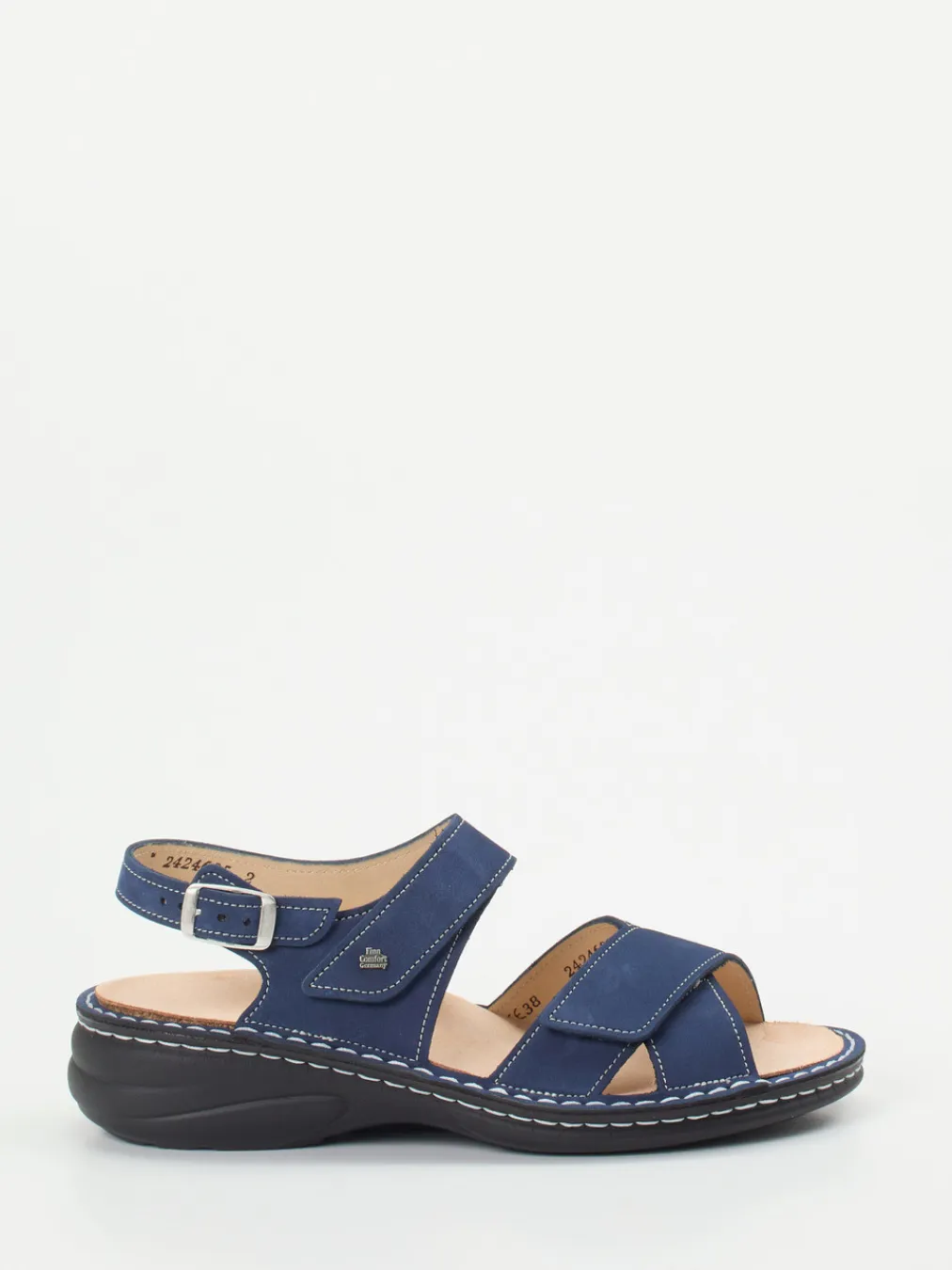 – Komfortsandale aus Nubukleder Marine-Finn Comfort Sale