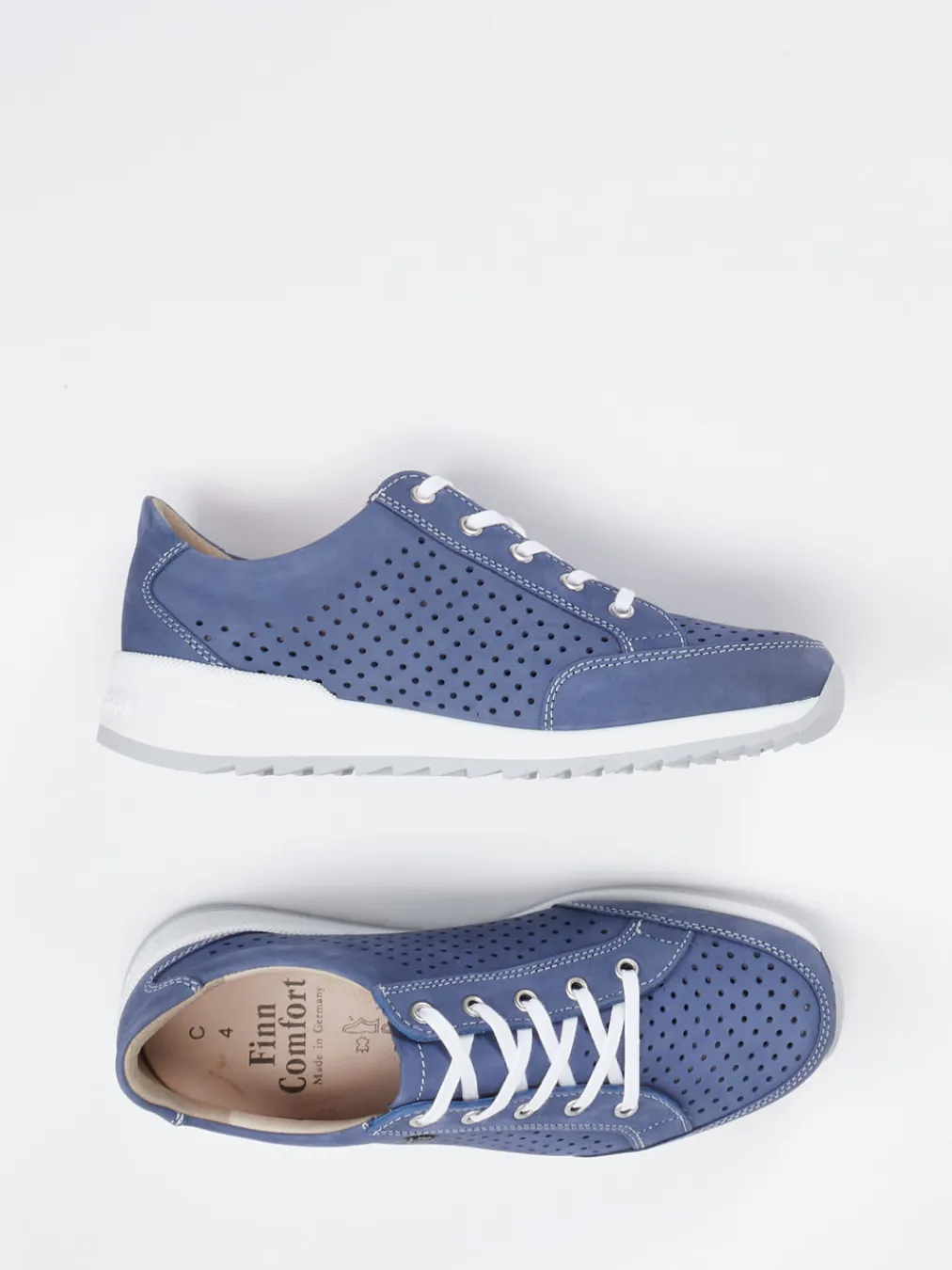 – Komfort-Sneaker aus Nubukleder jeans-Finn Comfort Clearance