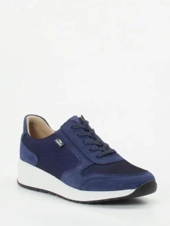 – Komfort-Sneaker aus Stretchleder Marine-Finn Comfort New