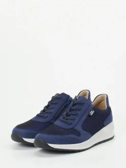 – Komfort-Sneaker aus Stretchleder Marine-Finn Comfort New