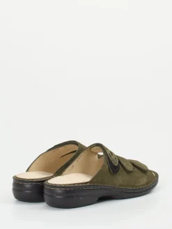 – Pantolette aus Nubukleder oliv-Finn Comfort Sale
