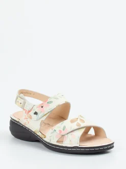 – Sandalen aus geprägtem Leder floral-Finn Comfort