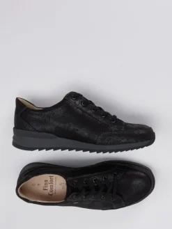 – Schnürschuh aus Metallicleder-Finn Comfort New