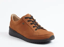 – Schnürschuhe aus Nubukleder cognac-Finn Comfort
