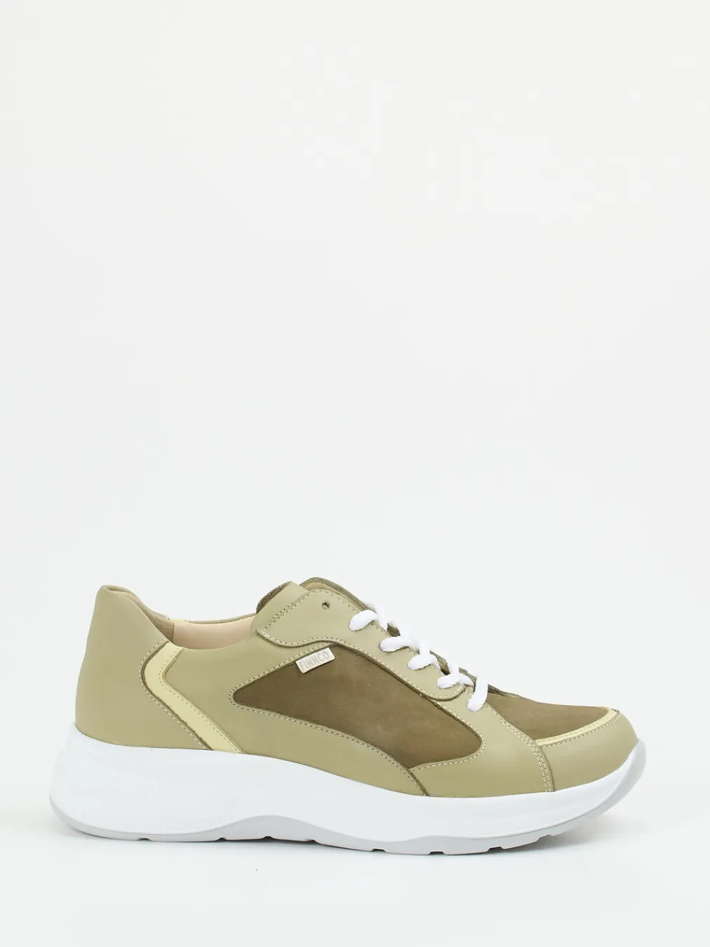 – Sneaker aus Kalbleder in Olivbeige-Finn Comfort Clearance