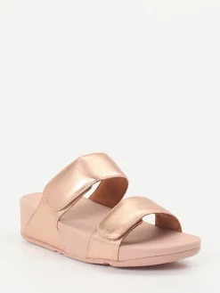 – Sandalen aus Metallicleder in Roségold-FitFlop Online