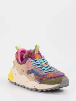 – Chunky-Sneaker aus Velour/Textil color-Flower Mountain