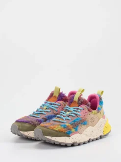 – Chunky-Sneaker aus Velour/Textil color-Flower Mountain