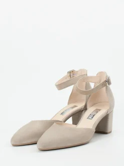 – Ankle-Strap-Pumps aus Veloursleder sandbeige-Gabor New