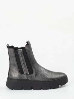 – Chelsea Boots aus Leder in Metallic-Optik-Gabor New