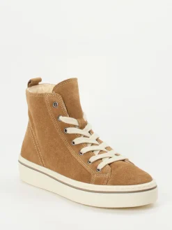 – High-Top Sneaker aus Veloursleder karamell-Gabor New
