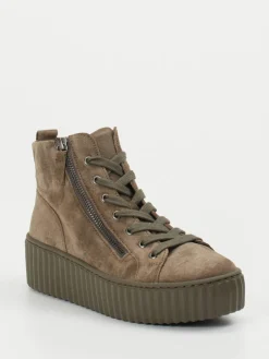– High-Top-Sneaker aus Veloursleder Taupe-Gabor Sale