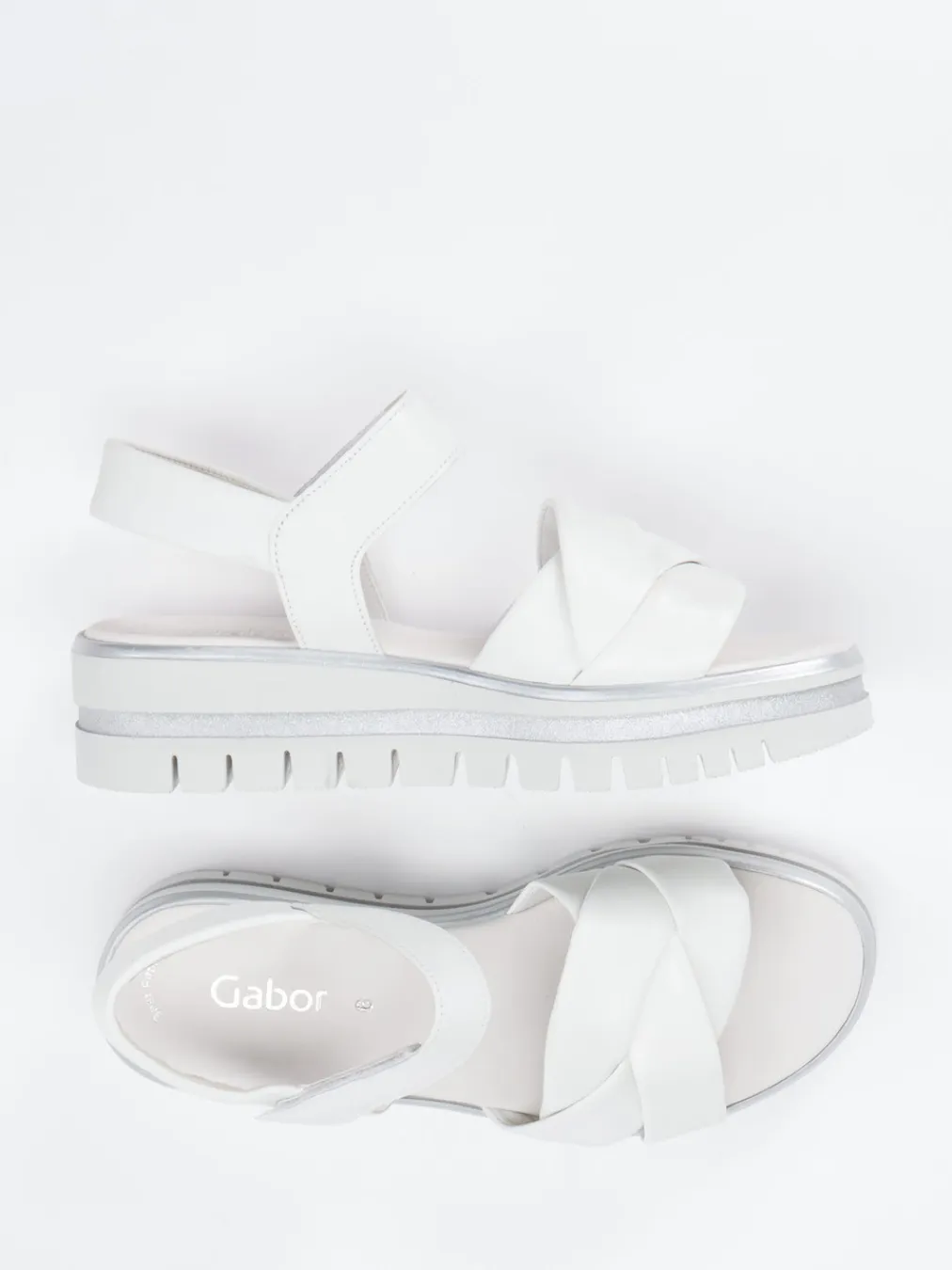 – Keilsandalette aus Lammleder Offwhite-Gabor Discount
