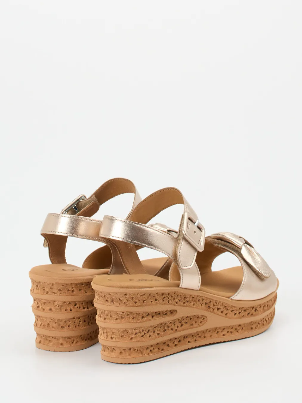 – Keilsandalette aus Metallicleder farben-Gabor Online