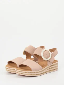 – Keilsandalette aus Veloursleder rosé-Gabor Discount