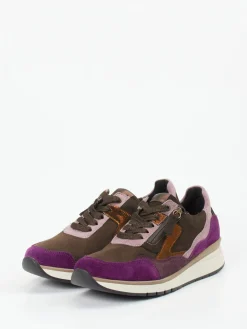 Gabor – Low-Top Sneaker aus Stretch und Veloursleder-Gabor Comfort New