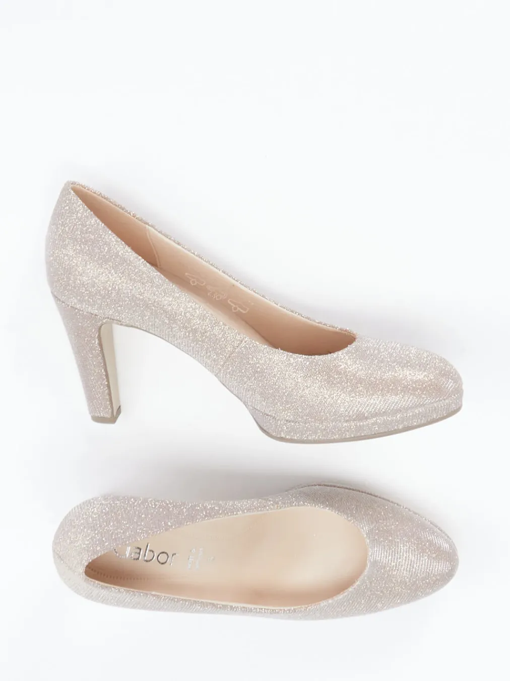 – Plateau-Pumps aus Metallicleder Champagner-Gabor Outlet