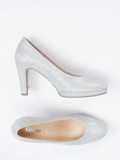 – Plateaupumps aus Metallicleder-Gabor Online