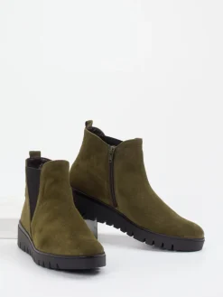– Chelsea Boots aus Veloursleder oliv-Gabor Comfort Sale