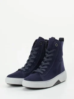 – High-Top Sneaker aus Veloursleder Dunkel-Gabor Comfort Outlet