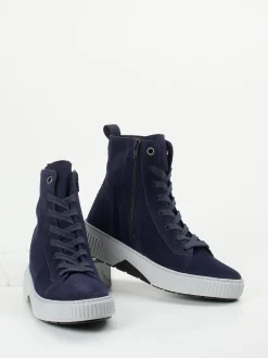 – High-Top Sneaker aus Veloursleder Dunkel-Gabor Comfort Outlet