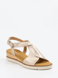 – Keilsandalette aus Metallicleder-Gabor Comfort Clearance