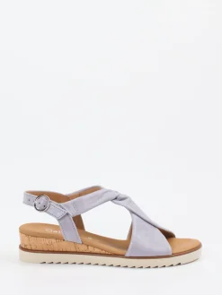 – Keilsandaletten aus Metallicleder Lavendelgrau-Gabor Comfort Outlet