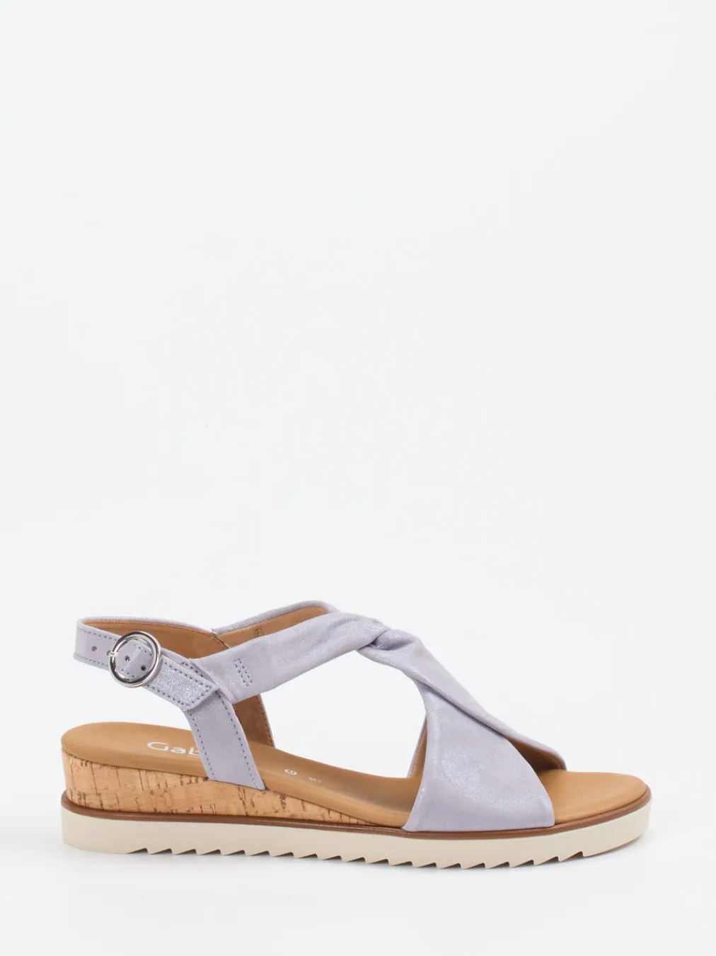 – Keilsandaletten aus Metallicleder Lavendelgrau-Gabor Comfort Outlet