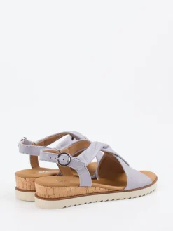 – Keilsandaletten aus Metallicleder Lavendelgrau-Gabor Comfort Outlet