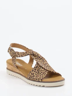 – Keilsandalette aus Leder im Leoprint-Gabor Comfort Best