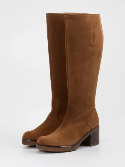 – Kniestiefel aus Veloursleder cognac-Gabor Comfort Best