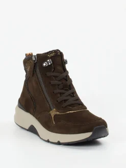 – Sneakerboots aus Veloursleder Dunkel-Gabor Comfort Discount