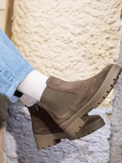 – Chelsea Boots aus Veloursleder taupe-Ganter Outlet