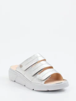 – Komfort-Pantolette aus Metallicleder silber-Ganter Sale