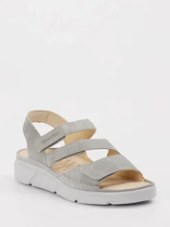 – Komfortsandalen aus Veloursleder hell-Ganter Online