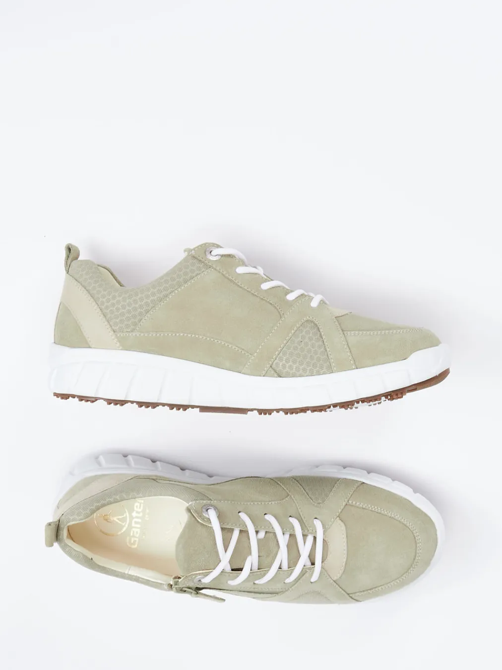 – Komfort-Sneaker aus Veloursleder salbei-Ganter