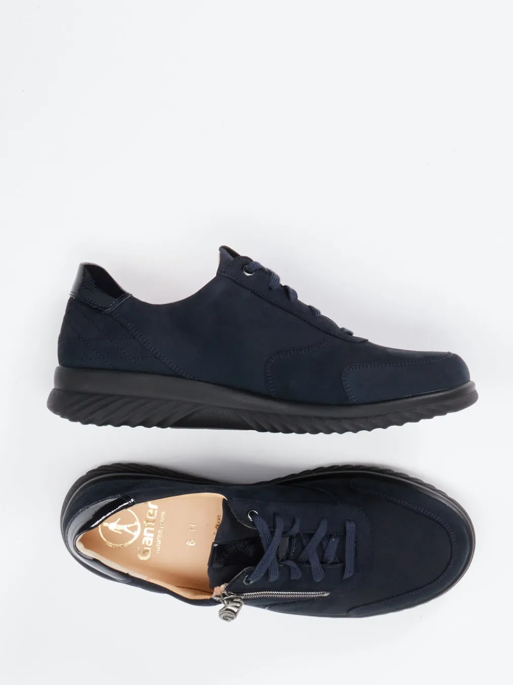 – Komfort-Sneaker aus Kalbleder dunkel-Ganter Best