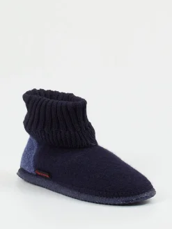 – Hüttenschuh aus Wolle in Dunkel-Giesswein New