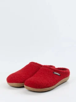 – Hüttenschuh aus Wolle in Tomaten-Giesswein