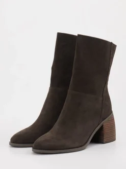 – Stiefelette aus Veloursleder Dunkel-Gioia Outlet