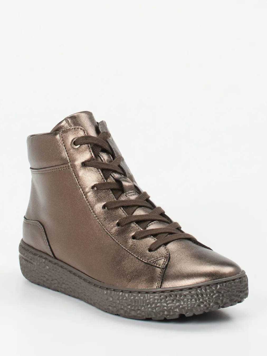 – High-Top-Sneaker aus Metallicleder bronze-Hartjes Sale