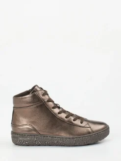 – High-Top-Sneaker aus Metallicleder bronze-Hartjes Sale