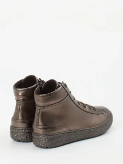 – High-Top-Sneaker aus Metallicleder bronze-Hartjes Sale