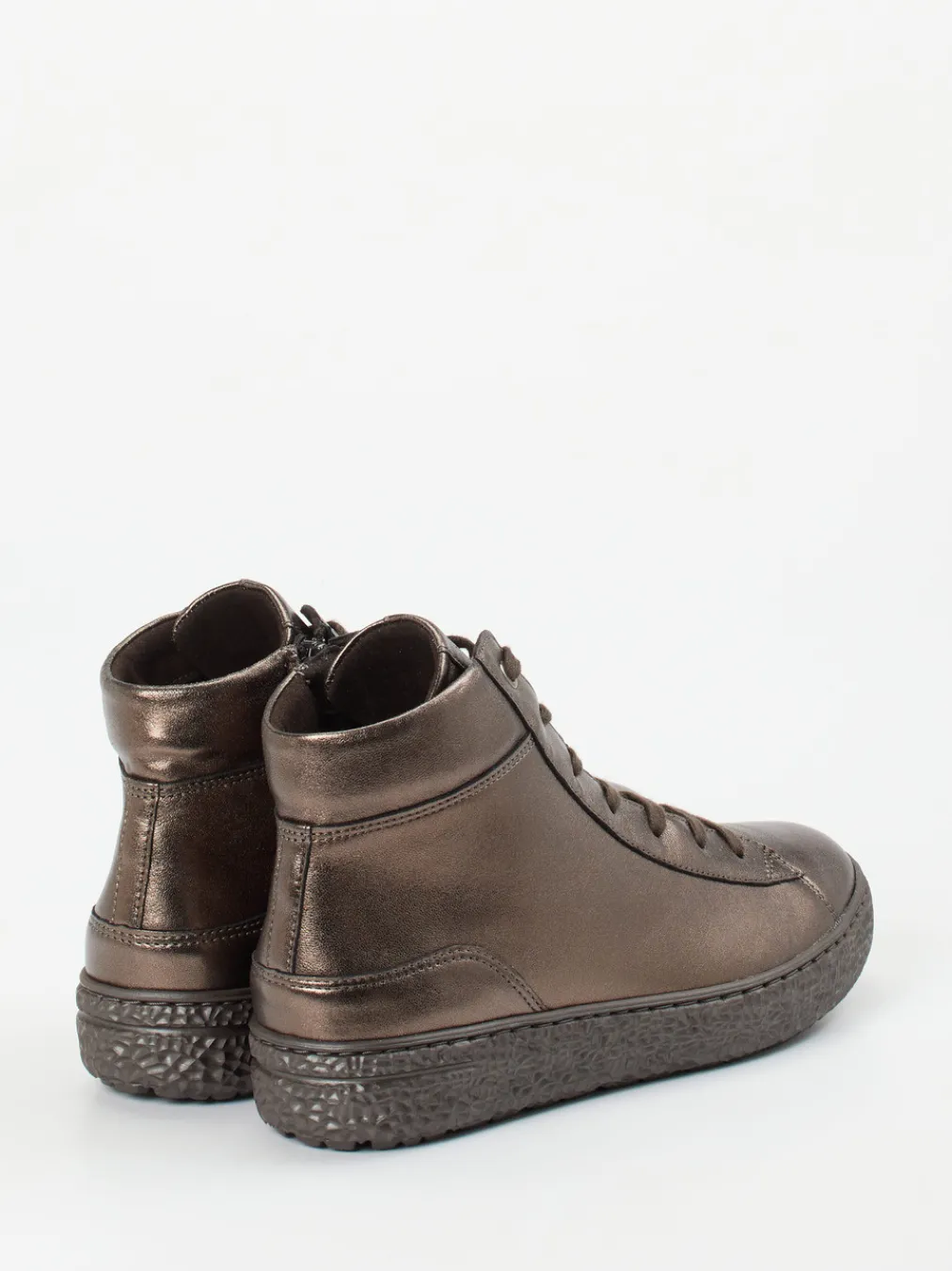 – High-Top-Sneaker aus Metallicleder bronze-Hartjes Sale